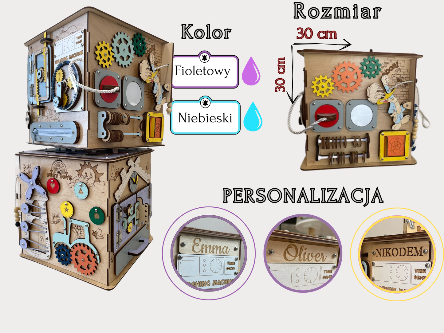 Busy CUBE - natural + purple